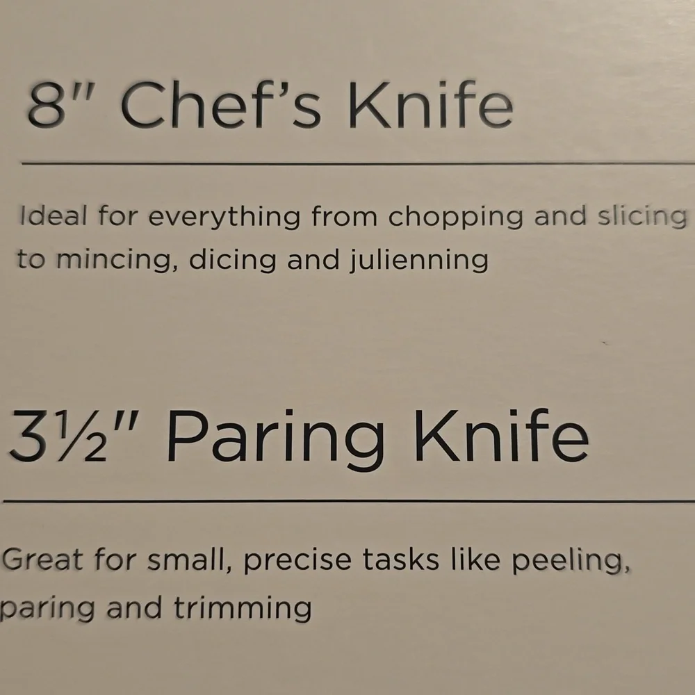 BNWT Williams Sonoma Encore Prep Knives, Set of 2, Retail Price $129.95 USD